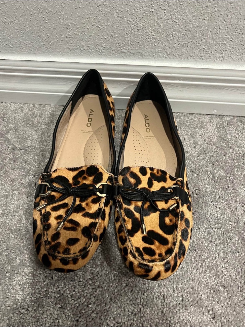 ALDO Leopard Print Loafers in Tan and Black